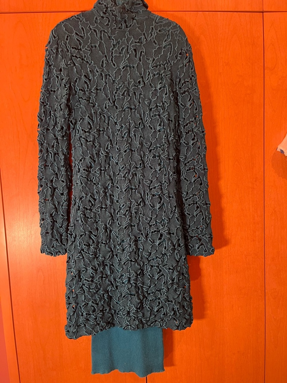 Bottega Veneta Black Textured Long-Sleeve Double Turtleneck Dress